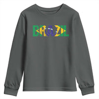 Brazil Brasil Flag Youth Sweatshirt Vintage Distressed Brazil