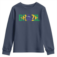 Brazil Brasil Flag Youth Sweatshirt Vintage Distressed Brazil