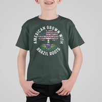 Brazilian Roots American Grown Tree Flag T Shirt For Kid