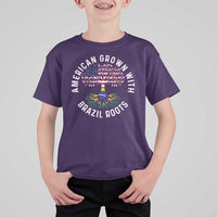 Brazilian Roots American Grown Tree Flag T Shirt For Kid