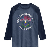 Brazilian Roots American Grown Tree Flag Raglan Shirt