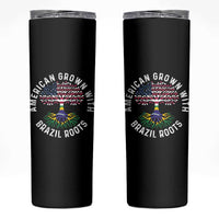 Brazilian Roots American Grown Tree Flag Skinny Tumbler