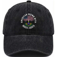 Brazilian Roots American Grown Tree Flag Washed Cotton Baseball Cap