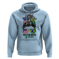 Half American And Brazilian America Brazil Brasil Flag Girl Hoodie Yes I'm Both of Them
