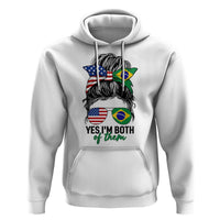 Half American And Brazilian America Brazil Brasil Flag Girl Hoodie Yes I'm Both of Them