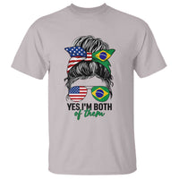 Half American And Brazilian America Brazil Brasil Flag Girl T Shirt Yes I'm Both of Them