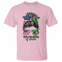 Half American And Brazilian America Brazil Brasil Flag Girl T Shirt Yes I'm Both of Them