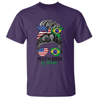 Half American And Brazilian America Brazil Brasil Flag Girl T Shirt Yes I'm Both of Them