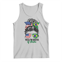 Half American And Brazilian America Brazil Brasil Flag Girl Tank Top Yes I'm Both of Them