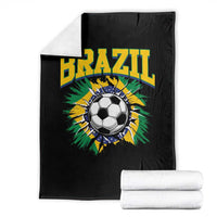 Brazil Soccer Fan Throw Blanket Brazilian Football Game Day Fan
