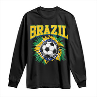 Brazil Soccer Fan Long Sleeve Shirt Brazilian Football Game Day Fan