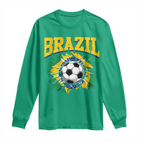 Brazil Soccer Fan Long Sleeve Shirt Brazilian Football Game Day Fan