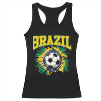 Brazil Soccer Fan Racerback Tank Top Brazilian Football Game Day Fan