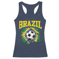 Brazil Soccer Fan Racerback Tank Top Brazilian Football Game Day Fan