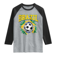 Brazil Soccer Fan Raglan Shirt Brazilian Football Game Day Fan