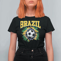 Brazil Soccer Fan T Shirt For Women Brazilian Football Game Day Fan