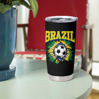 Brazil Soccer Fan Tumbler Cup Brazilian Football Game Day Fan