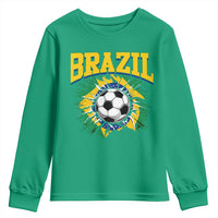 Brazil Soccer Fan Youth Sweatshirt Brazilian Football Game Day Fan