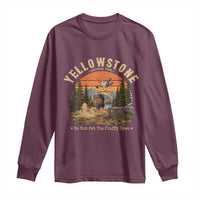 Yellowstone Do Not Pet The Fluffy Cows Long Sleeve Shirt Funny Bison Meme Wildlife Lover Gift
