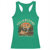 Yellowstone Do Not Pet The Fluffy Cows Racerback Tank Top Funny Bison Meme Wildlife Lover Gift
