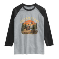 Yellowstone Do Not Pet The Fluffy Cows Raglan Shirt Funny Bison Meme Wildlife Lover Gift