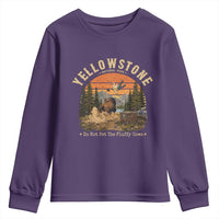 Yellowstone Do Not Pet The Fluffy Cows Youth Sweatshirt Funny Bison Meme Wildlife Lover Gift