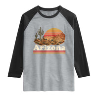 Arizona Desert Sunset Saguaro Cactus Mountains Nature Lover Raglan Shirt