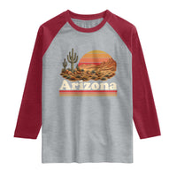 Arizona Desert Sunset Saguaro Cactus Mountains Nature Lover Raglan Shirt