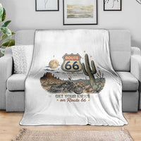 Highway 66 Get Your Kicks Centennial Road Trip Throw Blanket Vintage 1976 American Cruiser Motorcycle Lover 100th Anniversary Gift