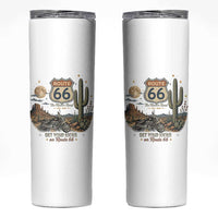 Highway 66 Get Your Kicks Centennial Road Trip Skinny Tumbler Vintage 1976 American Cruiser Motorcycle Lover 100th Anniversary Gift