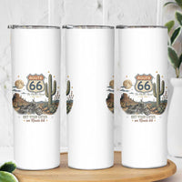 Highway 66 Get Your Kicks Centennial Road Trip Skinny Tumbler Vintage 1976 American Cruiser Motorcycle Lover 100th Anniversary Gift