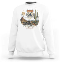 Highway 66 Get Your Kicks Centennial Road Trip Sweatshirt Vintage 1976 American Cruiser Motorcycle Lover 100th Anniversary Gift