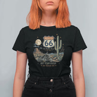 Highway 66 Get Your Kicks Centennial Road Trip T Shirt For Women Vintage 1976 American Cruiser Motorcycle Lover 100th Anniversary Gift