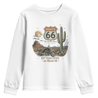 Highway 66 Get Your Kicks Centennial Road Trip Youth Sweatshirt Vintage 1976 American Cruiser Motorcycle Lover 100th Anniversary Gift
