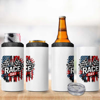 Checkered Flag Racing 4 in 1 Can Cooler Tumbler Race Day Team Lover
