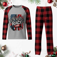 Checkered Flag Racing Plaid Pajama Set Race Day Team Lover - Wonder Print Shop