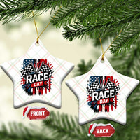 Checkered Flag Racing Ceramic Ornament Race Day Team Lover - Wonder Print Shop