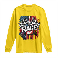 Checkered Flag Racing Long Sleeve Shirt Race Day Team Lover - Wonder Print Shop