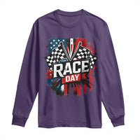 Checkered Flag Racing Long Sleeve Shirt Race Day Team Lover - Wonder Print Shop