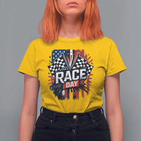 Checkered Flag Racing T Shirt For Women Race Day Team Lover - Wonder Print Shop