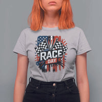 Checkered Flag Racing T Shirt For Women Race Day Team Lover - Wonder Print Shop