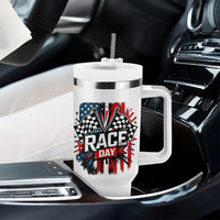 Checkered Flag Racing Tumbler With Handle Race Day Team Lover