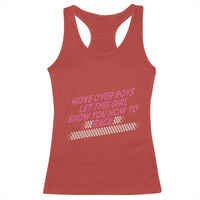 Racing Girl Racerback Tank Top Move Over Boys Funny Quote - Wonder Print Shop