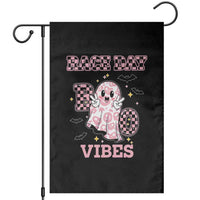 Race Car Halloween Garden Flag Boo Checkered Coquette Bow - Wonder Print Shop