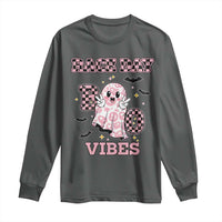 Race Car Halloween Long Sleeve Shirt Boo Checkered Coquette Bow - Wonder Print Shop