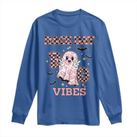 Race Car Halloween Long Sleeve Shirt Boo Checkered Coquette Bow - Wonder Print Shop