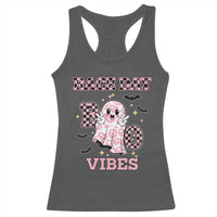 Race Car Halloween Racerback Tank Top Boo Checkered Coquette Bow - Wonder Print Shop