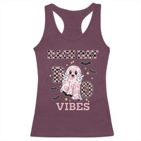 Race Car Halloween Racerback Tank Top Boo Checkered Coquette Bow - Wonder Print Shop