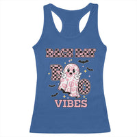 Race Car Halloween Racerback Tank Top Boo Checkered Coquette Bow - Wonder Print Shop