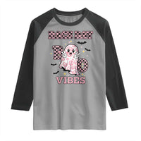 Race Car Halloween Raglan Shirt Boo Checkered Coquette Bow - Wonder Print Shop